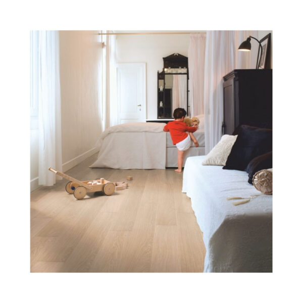 QS Laminate Impressive White Varnished Oak Πρεσαριστό Πάτωμα Μπεζ - IM3105